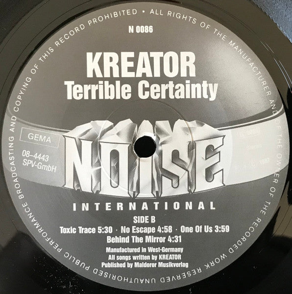 Kreator – Terrible Certainty LP vinyl record, image 4 of 10