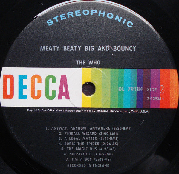 The Who – Meaty Beaty Big And Bouncy LP vinyl record, image 5 of 8