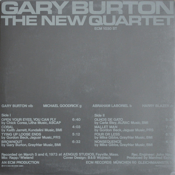 Gary Burton – The New Quartet LP vinyl record, image 2 of 4