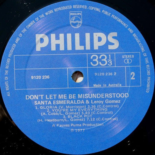 Santa Esmeralda – Don't Let Me Be Misunderstood LP vinyl record, image 4 of 4
