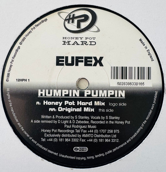 Eufex – Humpin Pumpin 12" vinyl record, image 1 of 2