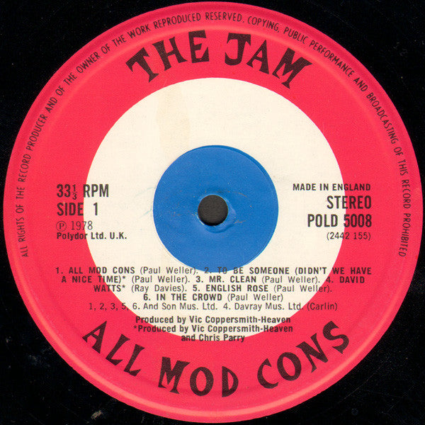 The Jam – All Mod Cons LP vinyl record, image 3 of 6