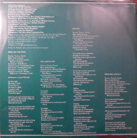 Christopher Cross – Christopher Cross LP vinyl record, image 5 of 6