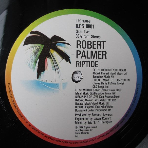 Robert Palmer – Riptide LP vinyl record, image 4 of 6