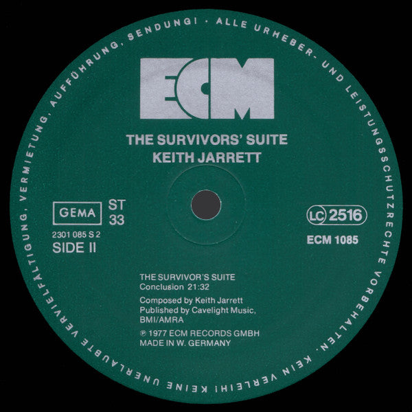 Keith Jarrett – The Survivors' Suite LP vinyl record, image 4 of 4