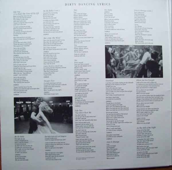 Various – Dirty Dancing (Original Soundtrack) LP vinyl record, image 3 of 5