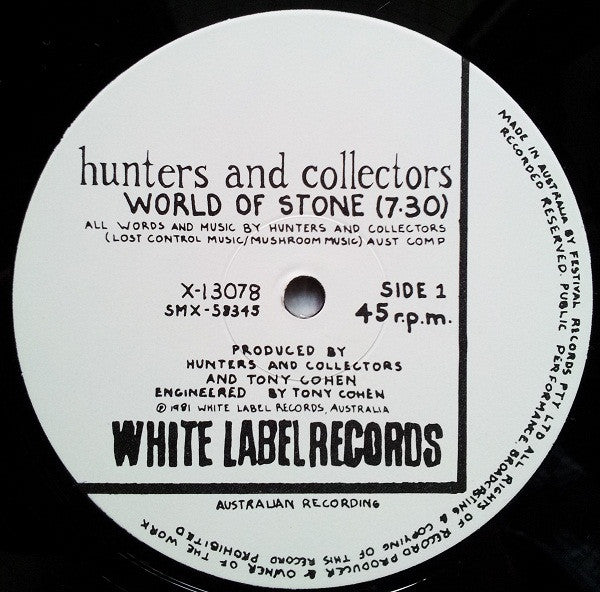 Hunters & Collectors – World Of Stone 12" vinyl record, image 3 of 4