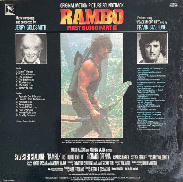 Jerry Goldsmith – Rambo: First Blood Part II (Original Motion Picture Soundtrack) LP vinyl record, image 2 of 4