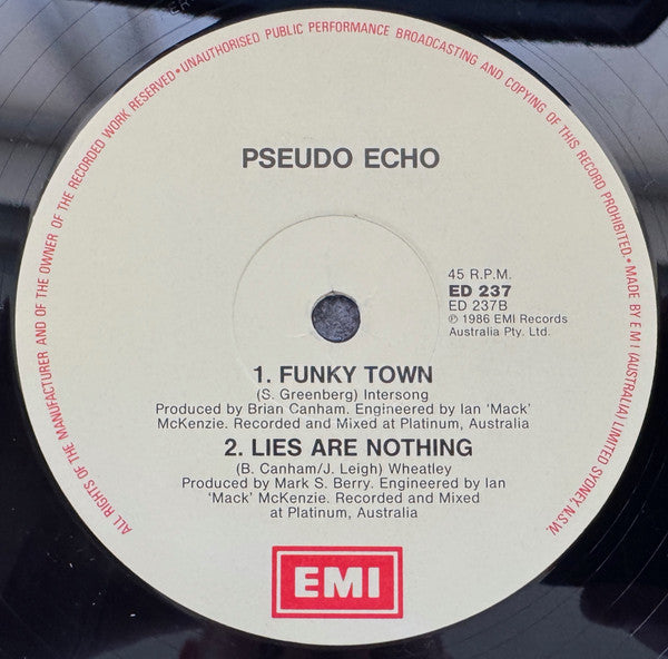 Pseudo Echo – Funky Town 12" vinyl record, image 4 of 4