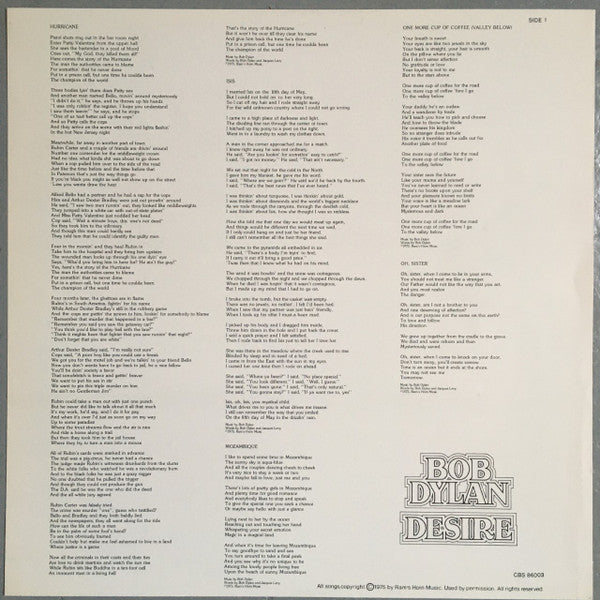 Bob Dylan – Desire LP vinyl record, image 7 of 8