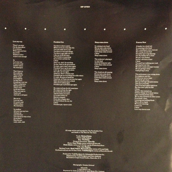 The Psychedelic Furs – Forever Now LP vinyl record, image 5 of 7
