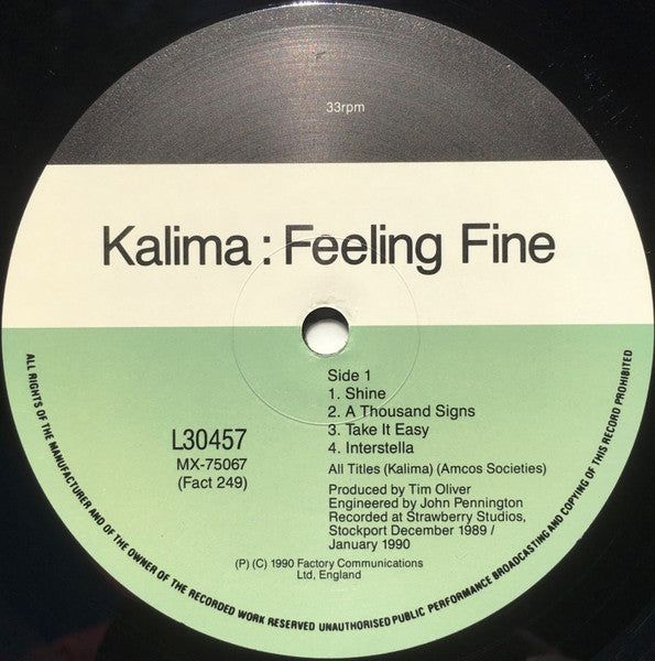 Kalima – Feeling Fine LP vinyl record, image 3 of 4