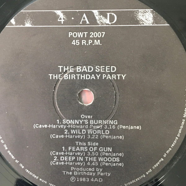 The Birthday Party – The Bad Seed 12" vinyl record, image 4 of 4