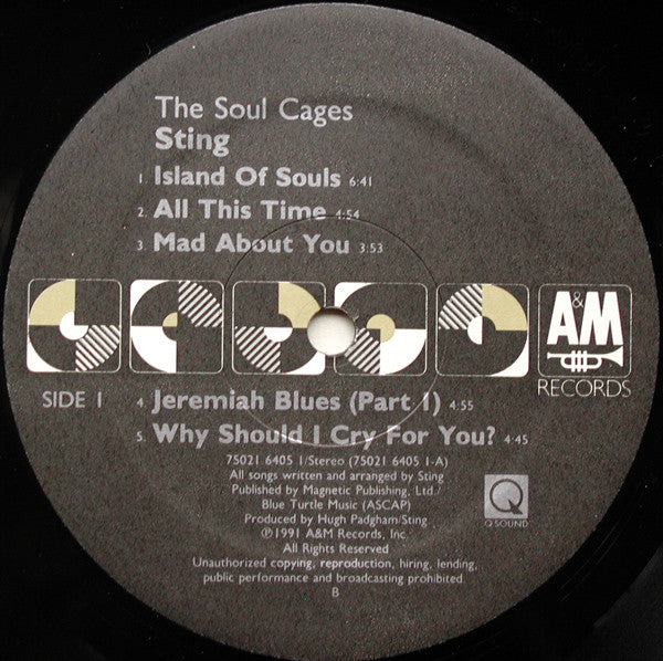 Sting – The Soul Cages LP vinyl record, image 3 of 4