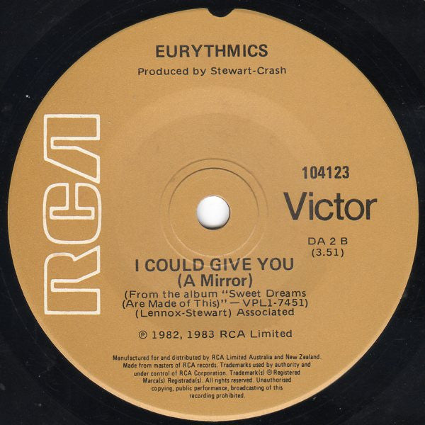 Eurythmics – Sweet Dreams (Are Made Of This) 7" vinyl record, image 2 of 2