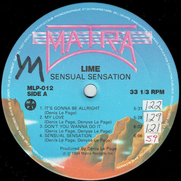 Lime – Sensual Sensation LP vinyl record, image 3 of 5
