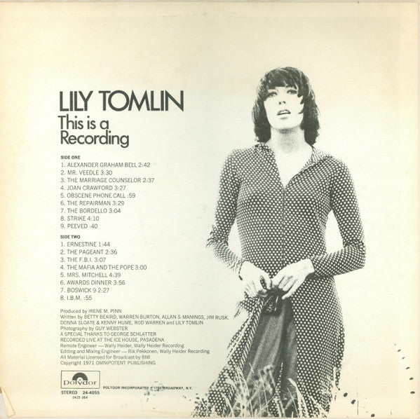 Lily Tomlin – This Is A Recording LP vinyl record, image 2 of 6