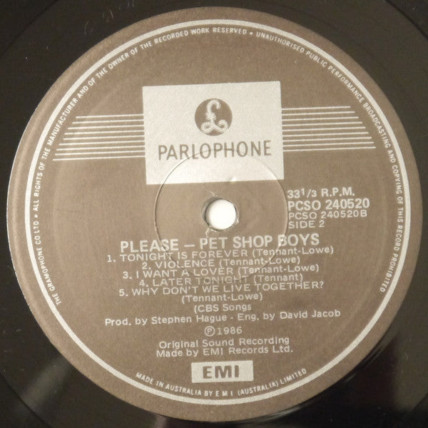Pet Shop Boys – Please LP vinyl record, image 6 of 8