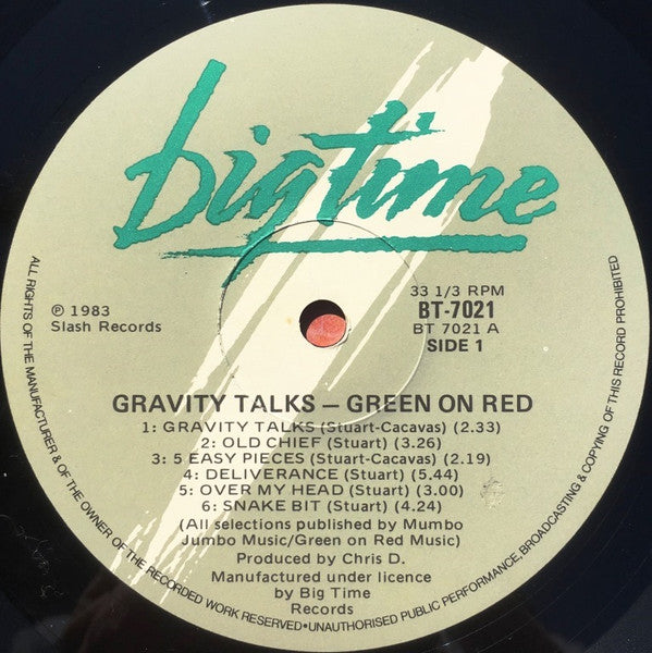 Green On Red – Gravity Talks LP vinyl record, image 3 of 4