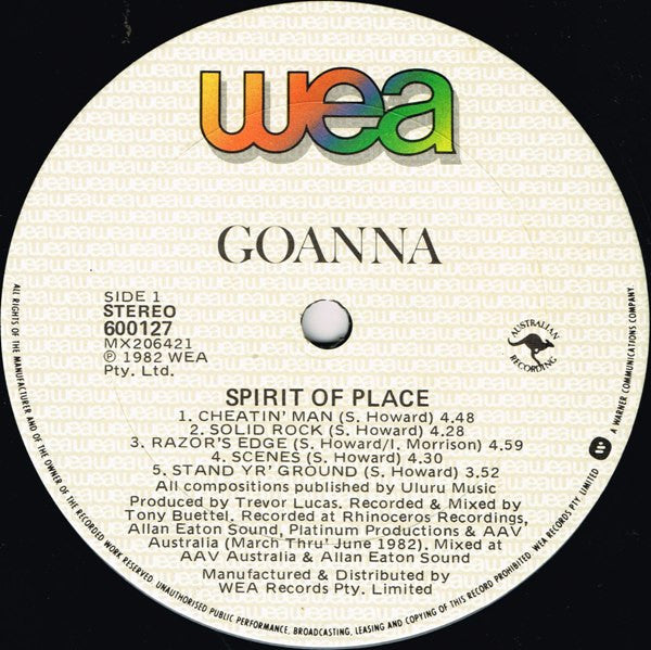 Goanna – Spirit Of Place LP vinyl record, image 6 of 10