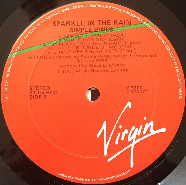 Simple Minds – Sparkle In The Rain LP vinyl record, image 4 of 7