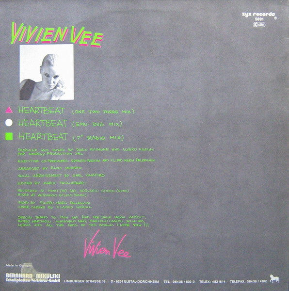 Vivien Vee – Heartbeat 12" vinyl record, image 2 of 4