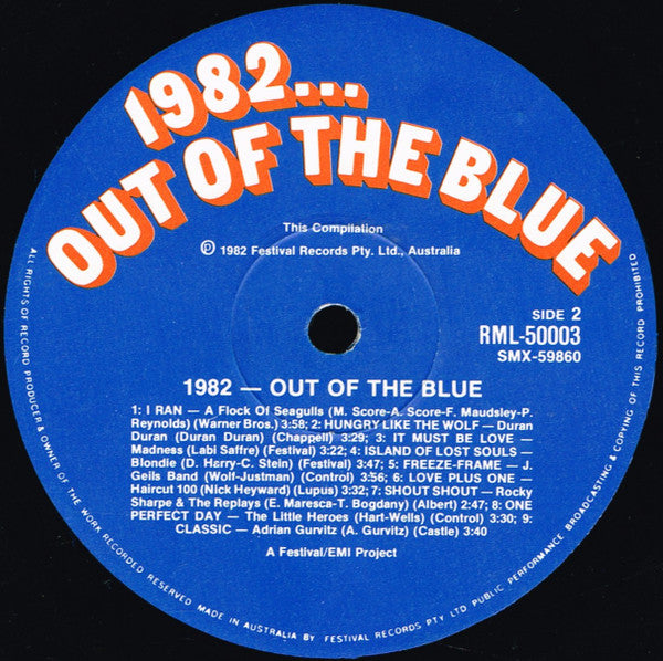 Various – 1982 Out Of The Blue LP vinyl record, image 4 of 6