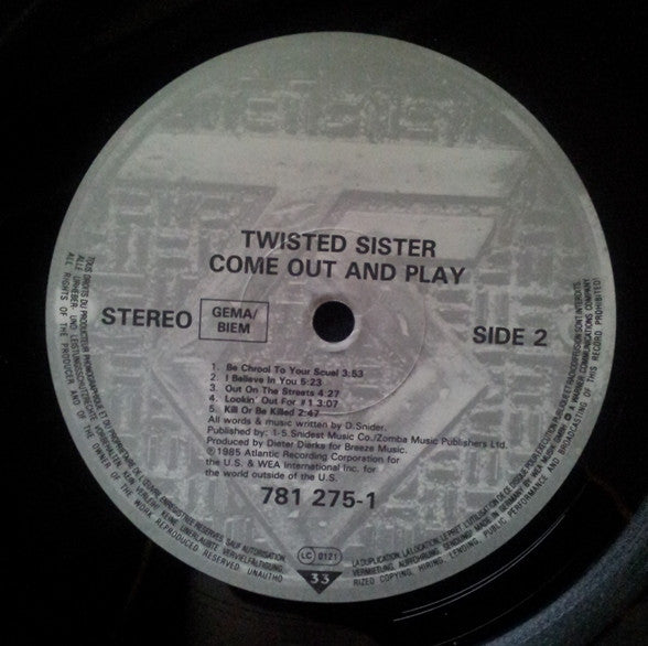 Twisted Sister – Come Out And Play LP vinyl record, image 5 of 7