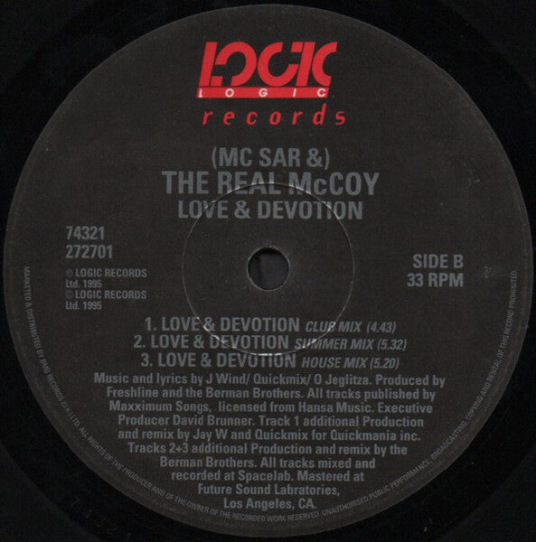 Real McCoy – Love & Devotion 12" vinyl record, image 3 of 4