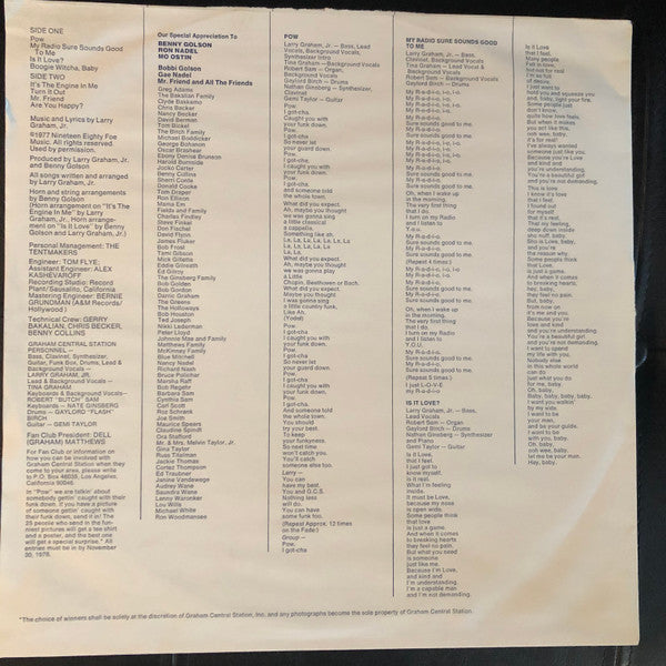 Graham Central Station – My Radio Sure Sounds Good To Me LP vinyl record, image 5 of 6