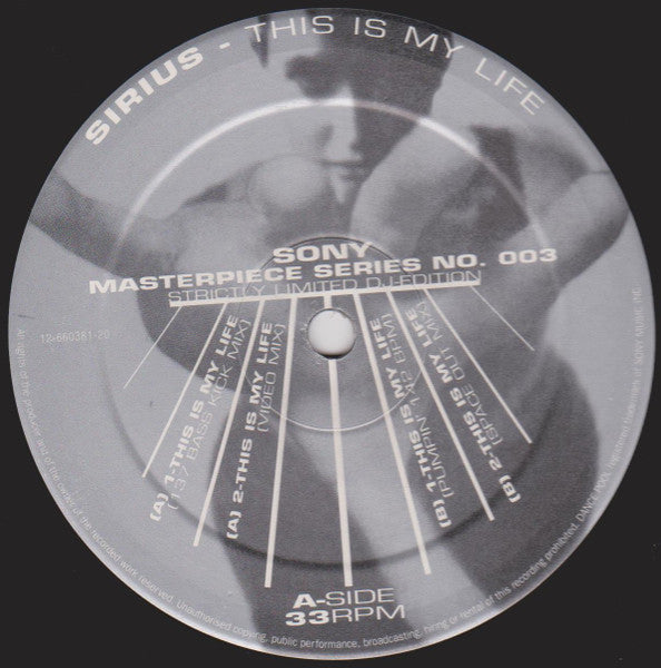 Sirius – This Is My Life 12" vinyl record, image 2 of 3