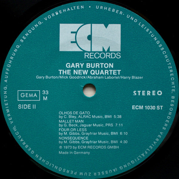 Gary Burton – The New Quartet LP vinyl record, image 4 of 4