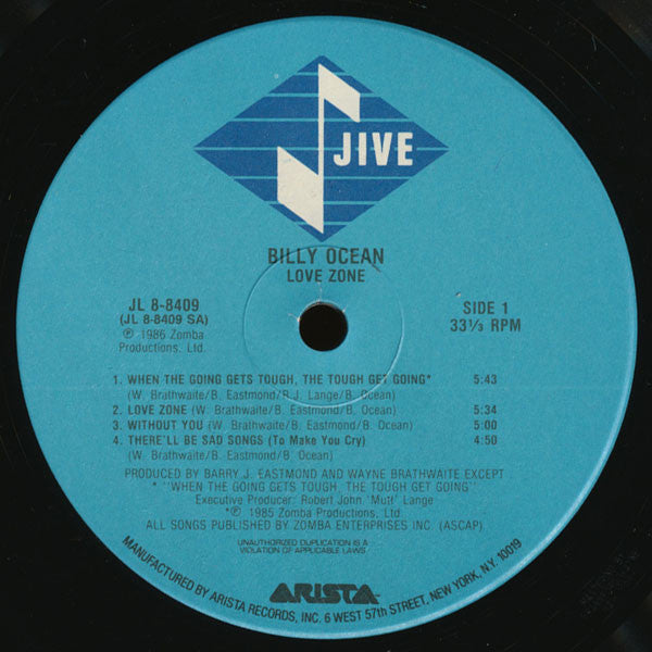 Billy Ocean – Love Zone LP vinyl record, image 3 of 4
