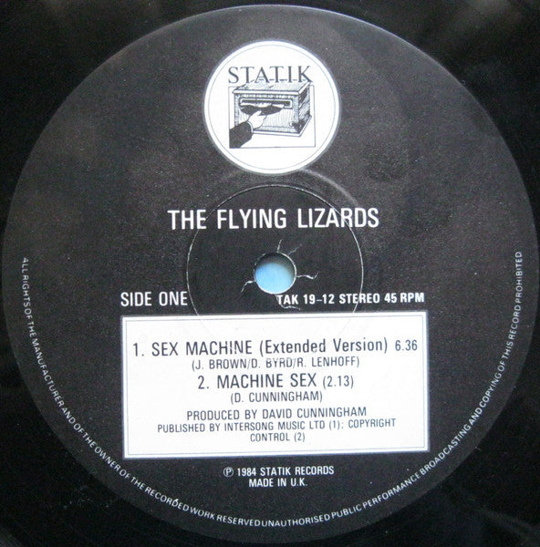 The Flying Lizards – Sex Machine 12" vinyl record, image 3 of 4