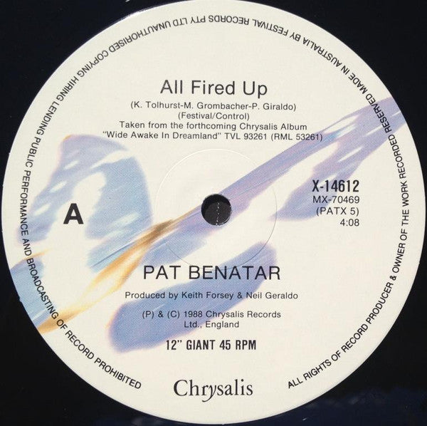 Pat Benatar – All Fired Up 12" vinyl record, image 3 of 4