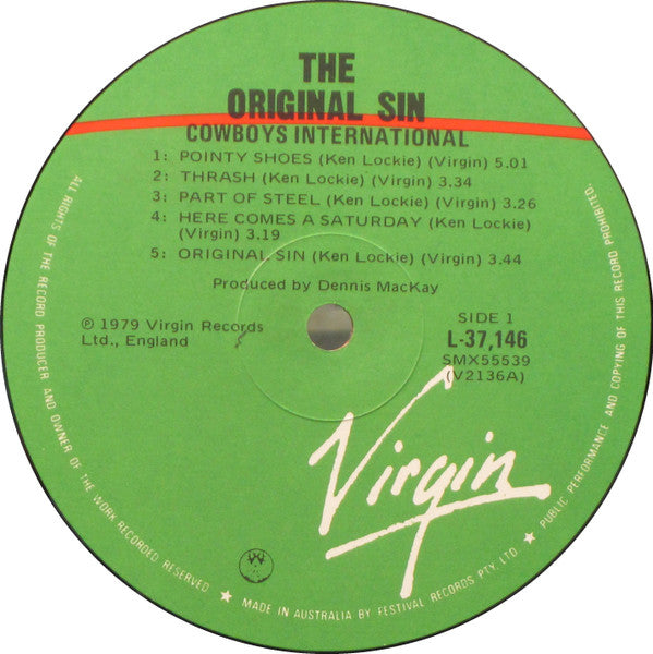 Cowboys International – The Original Sin LP vinyl record, image 3 of 4