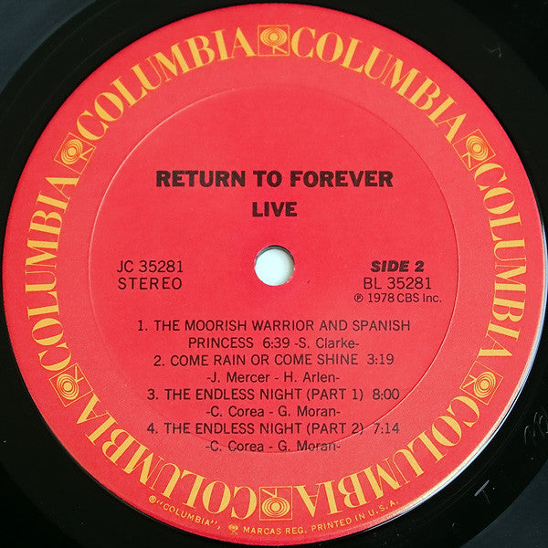 Return To Forever – Live LP vinyl record, image 4 of 4