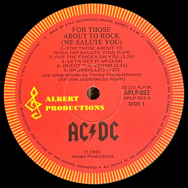 AC/DC – For Those About To Rock (We Salute You) LP vinyl record, image 4 of 6