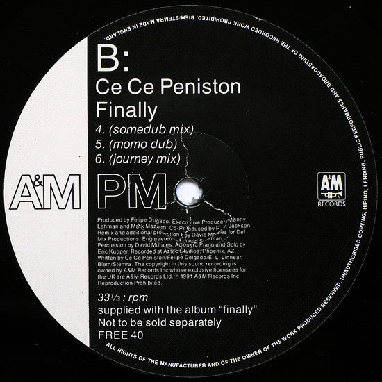 Ce Ce Peniston – Finally LP vinyl record, image 8 of 8