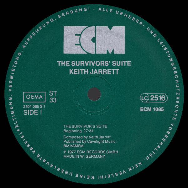 Keith Jarrett – The Survivors' Suite LP vinyl record, image 3 of 4