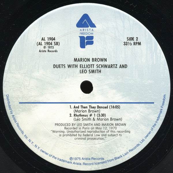 Marion Brown, Elliott Schwartz, Wadada Leo Smith – Duets (2xLP) LP vinyl record, image 6 of 8
