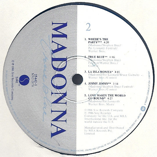 Madonna – True Blue LP vinyl record, image 4 of 8