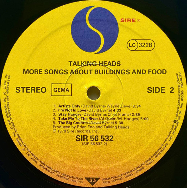 Talking Heads – More Songs About Buildings And Food LP vinyl record, image 4 of 7