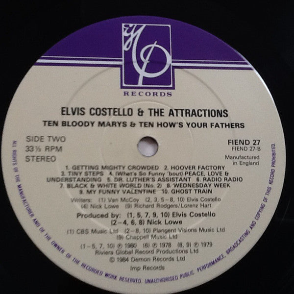 Elvis Costello & The Attractions – Ten Bloody Marys & Ten How's Your Fathers LP vinyl record, image 4 of 4