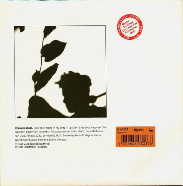 Depeche Mode – World In My Eyes / Happiest Girl / Sea Of Sin 7" vinyl record, image 2 of 3
