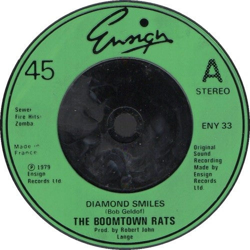 The Boomtown Rats – Diamond Smiles 7" vinyl record, image 2 of 3