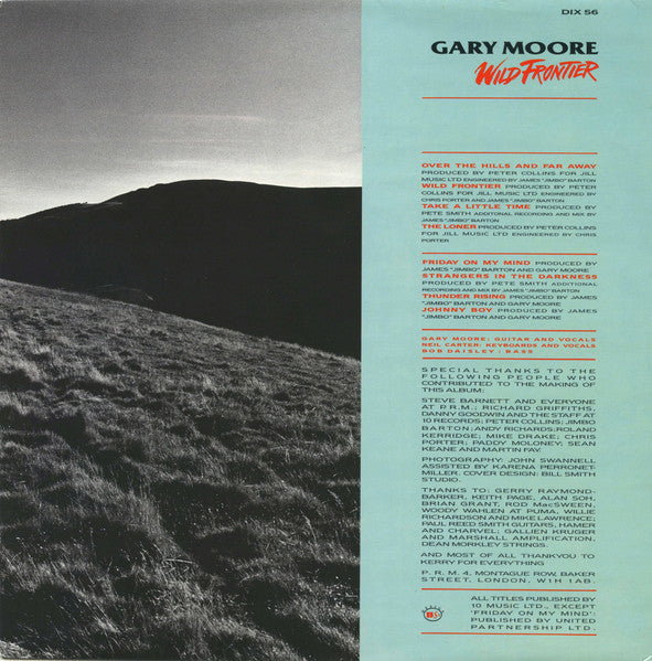 Gary Moore – Wild Frontier LP vinyl record, image 6 of 6
