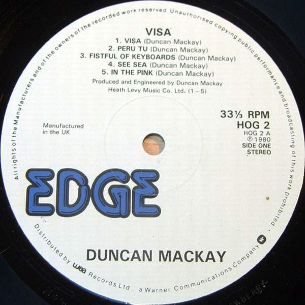 Duncan Mackay – Visa LP vinyl record, image 3 of 4