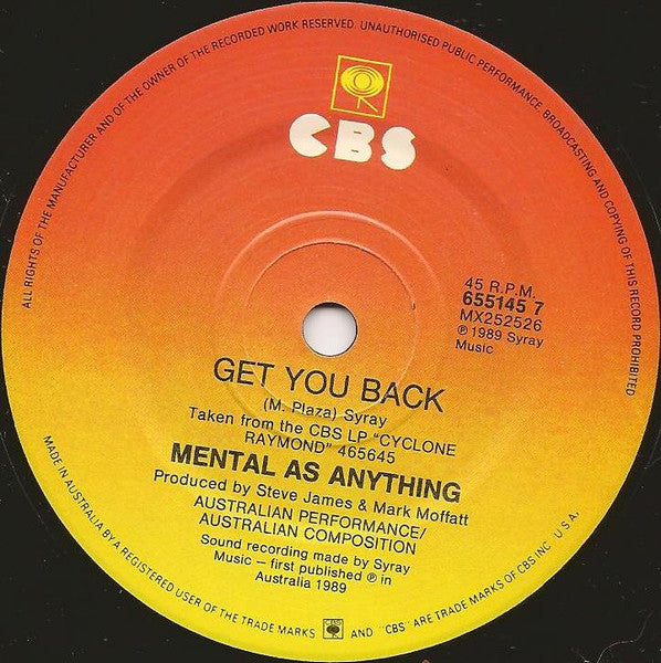 Mental As Anything – The World Seems Difficult 7" vinyl record, image 4 of 4