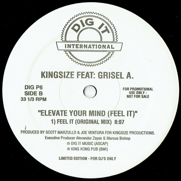 Soul To The Rhythm, Godwin, King-Size, Grisel A. – One On One Love / Elevate Your Mind (Feel It) 12" vinyl record, image 2 of 2